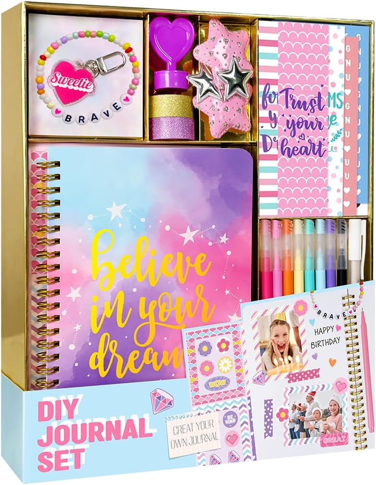 Nollh DlY Journal Kit for Girls Scrapbook Gifts for 8-12 Year Old Girl