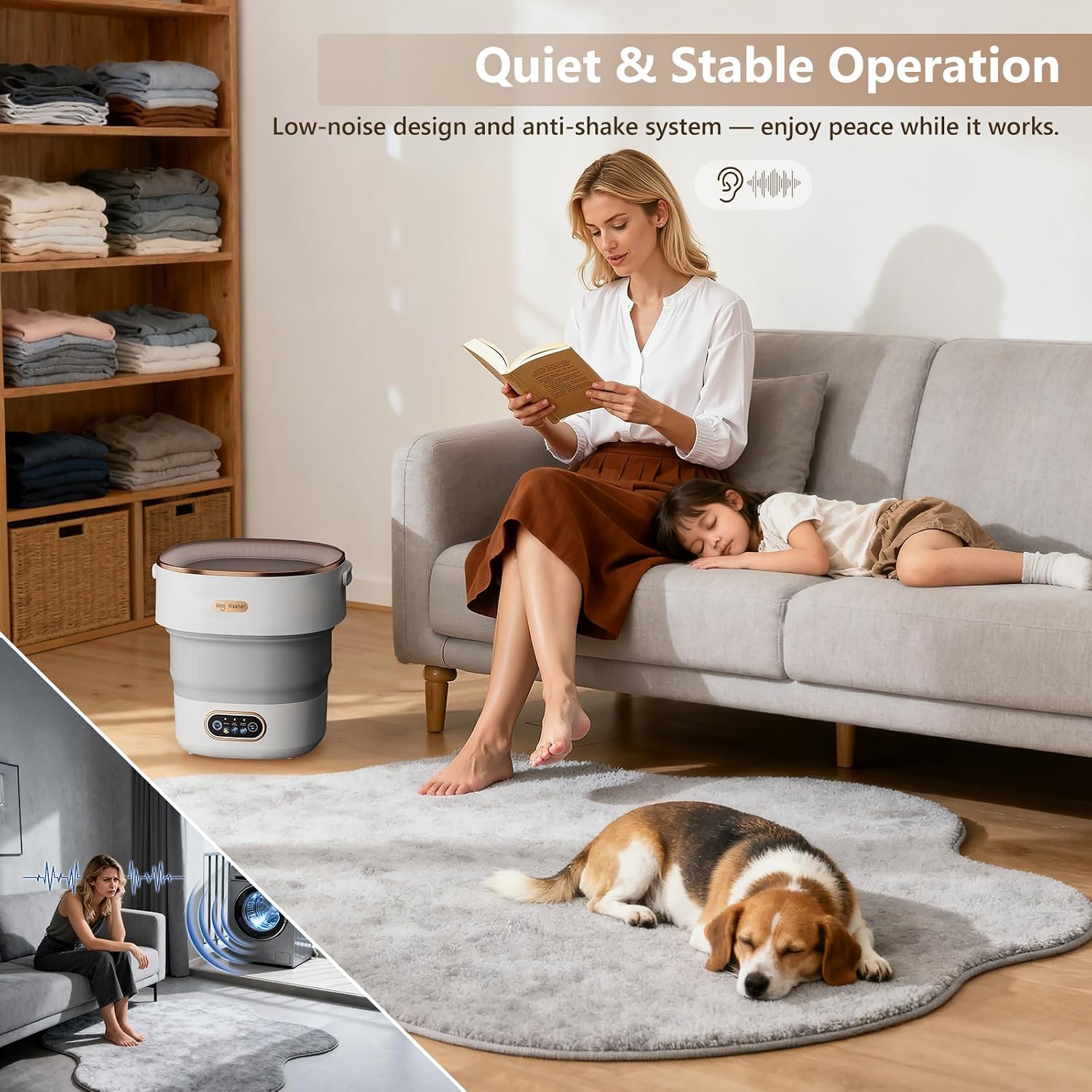 20L Portable Washing Machine,Folding Washer Machine and Spin-Dryer