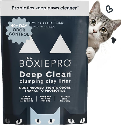 Boxie Probiotic Clumping Cat Litter 40+ Day Odor Control Dust Free 40 lb