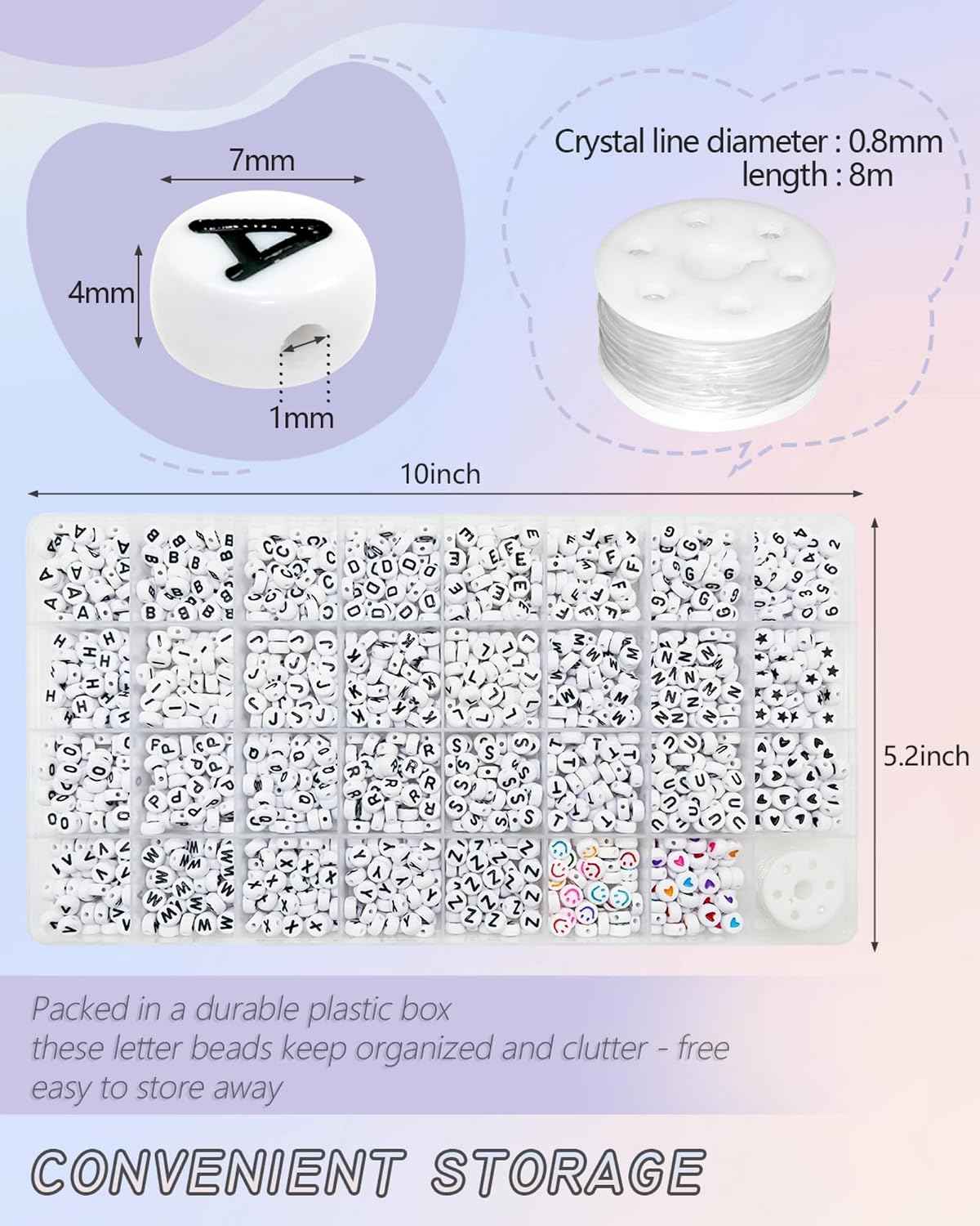 Amaney 1600pcs Acrylic Alpabet Letter Beads,31 Styles,Heart,Number,Star and Smiley Beads,4x7mm for Jewelry Making Bracelets Necklaces Key Chains