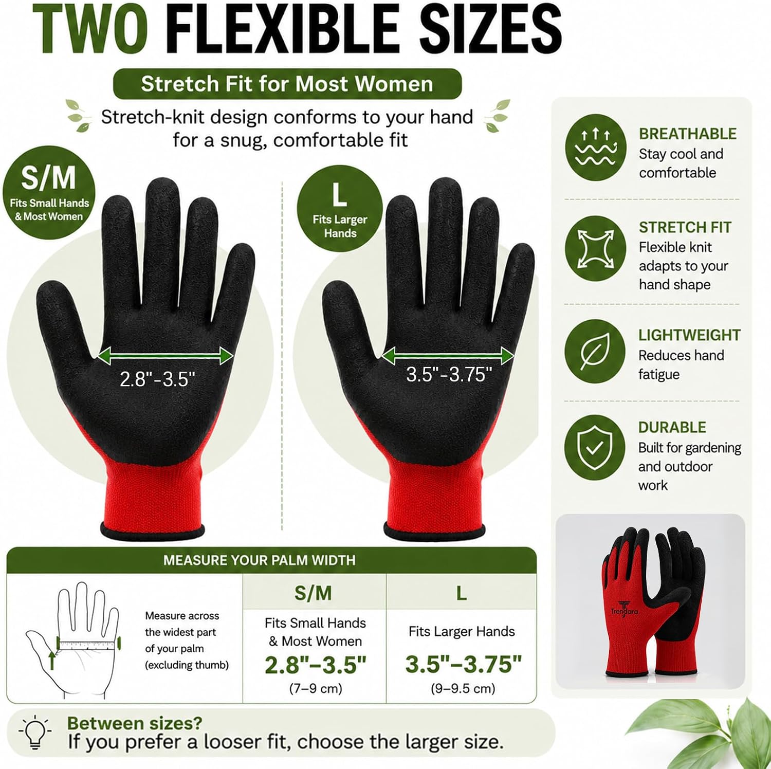 4 Pairs Red garden gloves work gloves with grip working gloves,Breathable latex dipped gloves,Suitable for garden weeding, construction, outdoor, warehouse handling, etc.