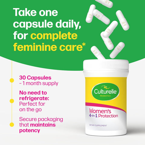 Culturelle Probiotics for Women with Prebiotics, 4-in-1 Benefits, 30 Count