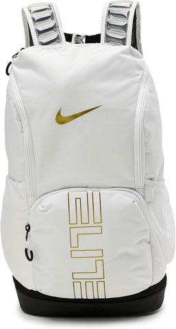 Nike Varsity Elite Backpack (32L), White/Black/Metallic Gold, MISC