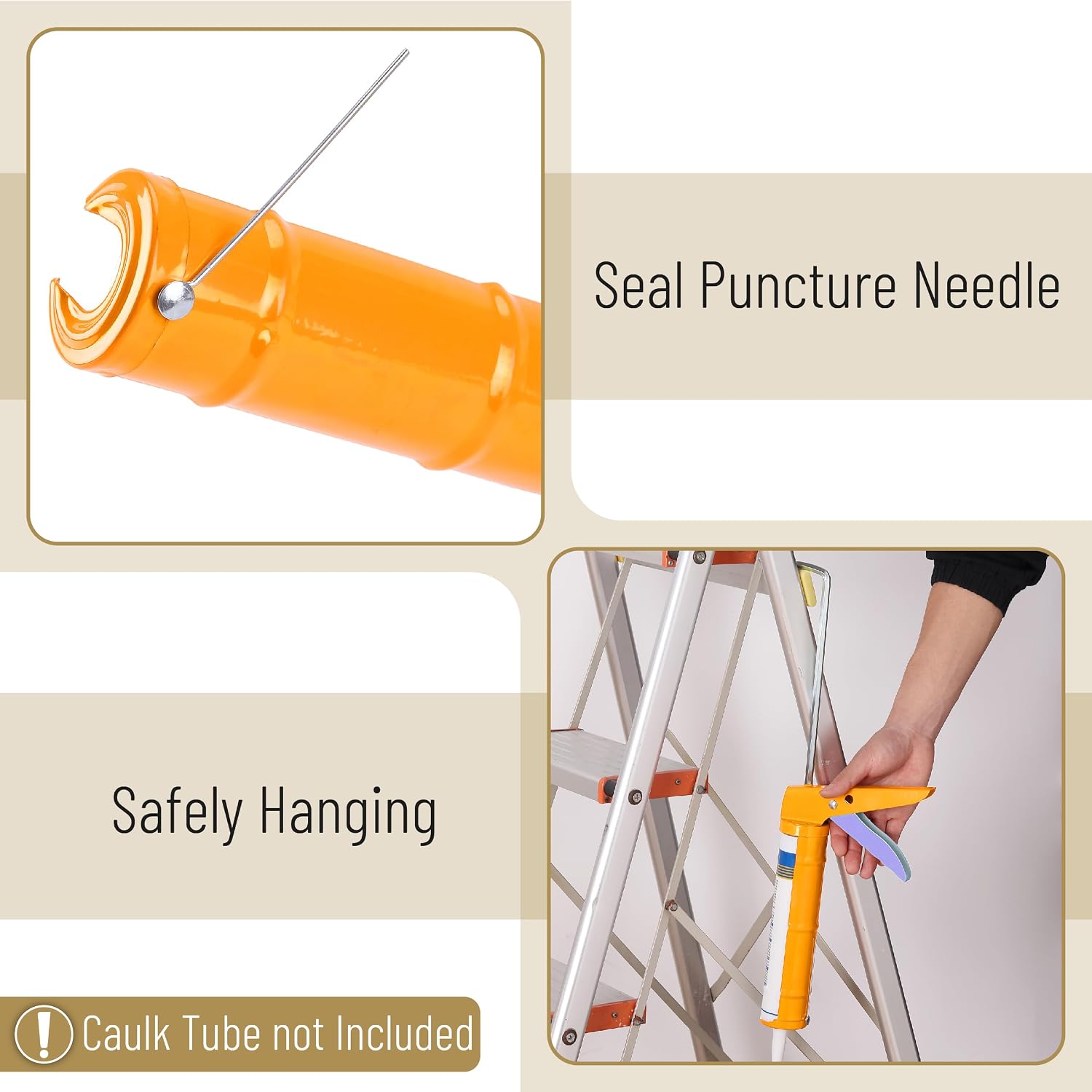 Bates- Caulking Silicone Gun, 10:1 Thrust Ratio, Hand Caulking Guns, No Drip (Pack of 2)