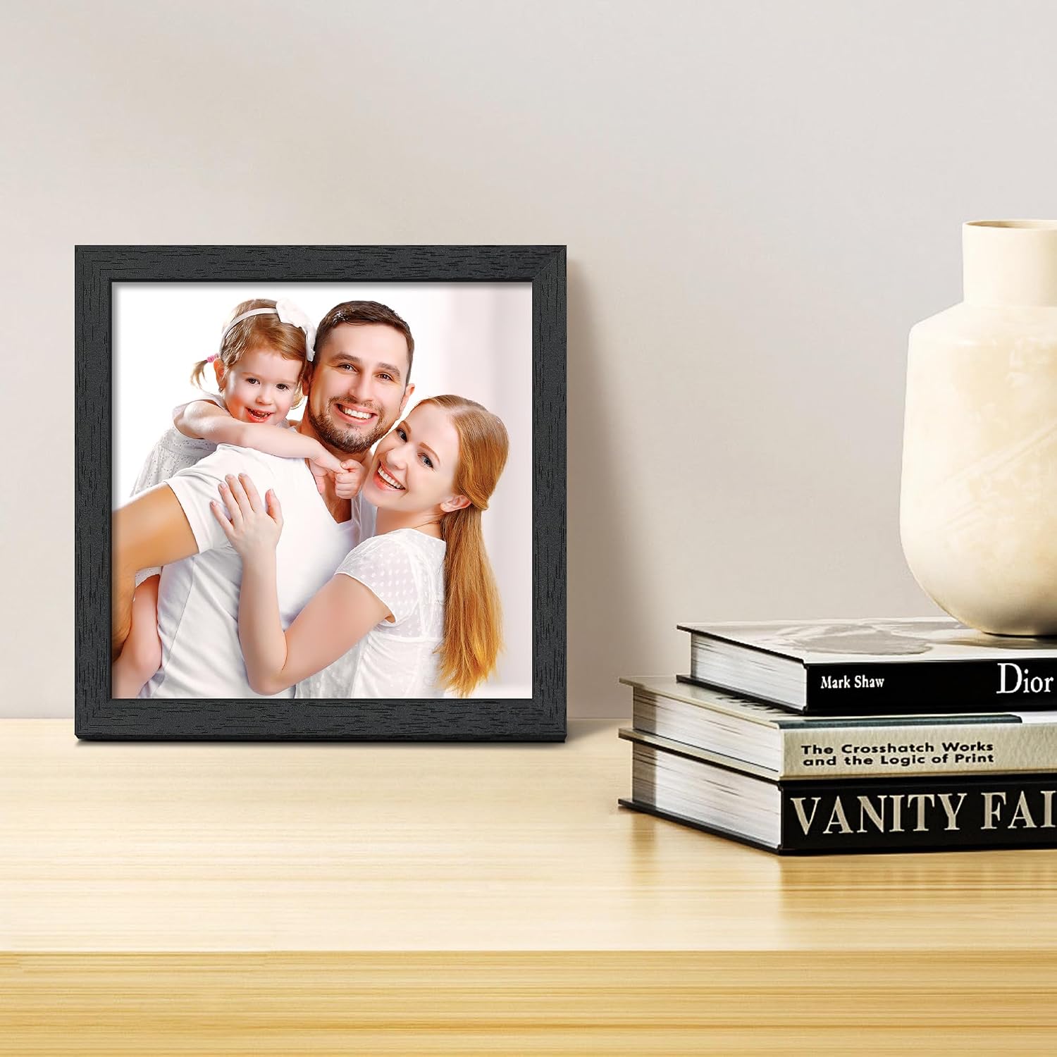 upsimples 8x8 Picture Frames, Wall Gallery Square Frames with Engineered Wood, Black 1 Pack