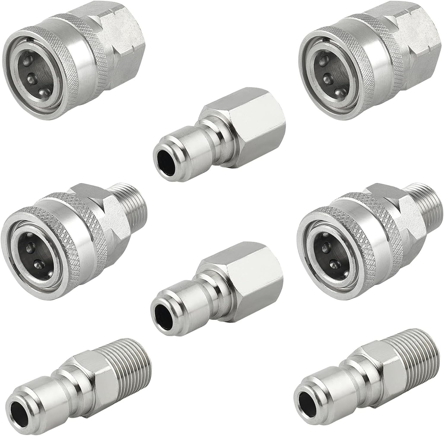 Raincovo Pressure Washer Quick Connect 3/8 Inch, Stainless Steel, 8 Piece