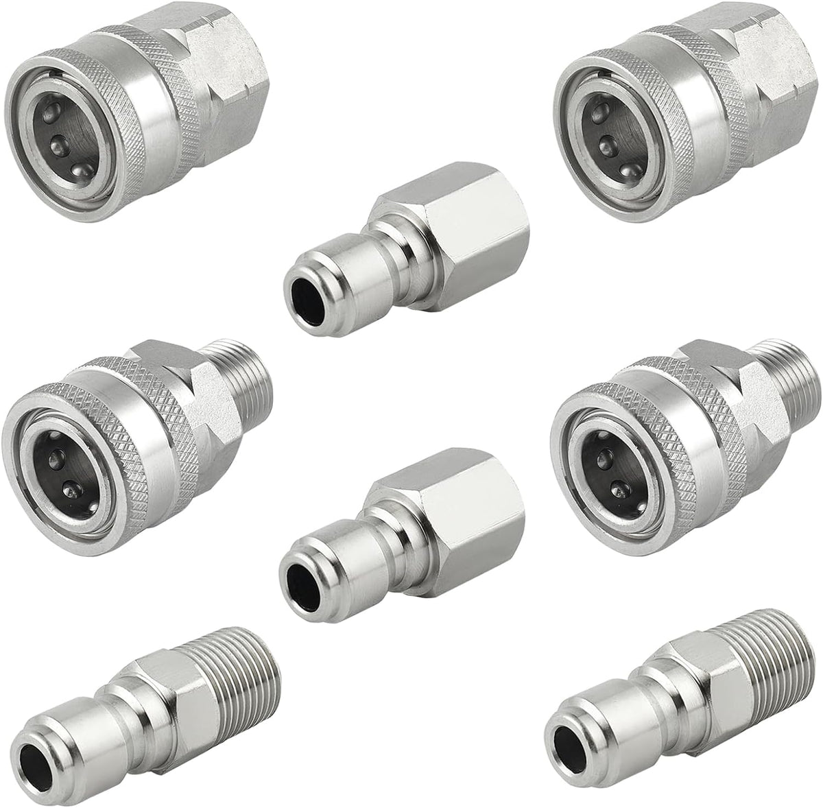 Raincovo Pressure Washer Quick Connect 3/8 Inch, Stainless Steel, 8 Piece