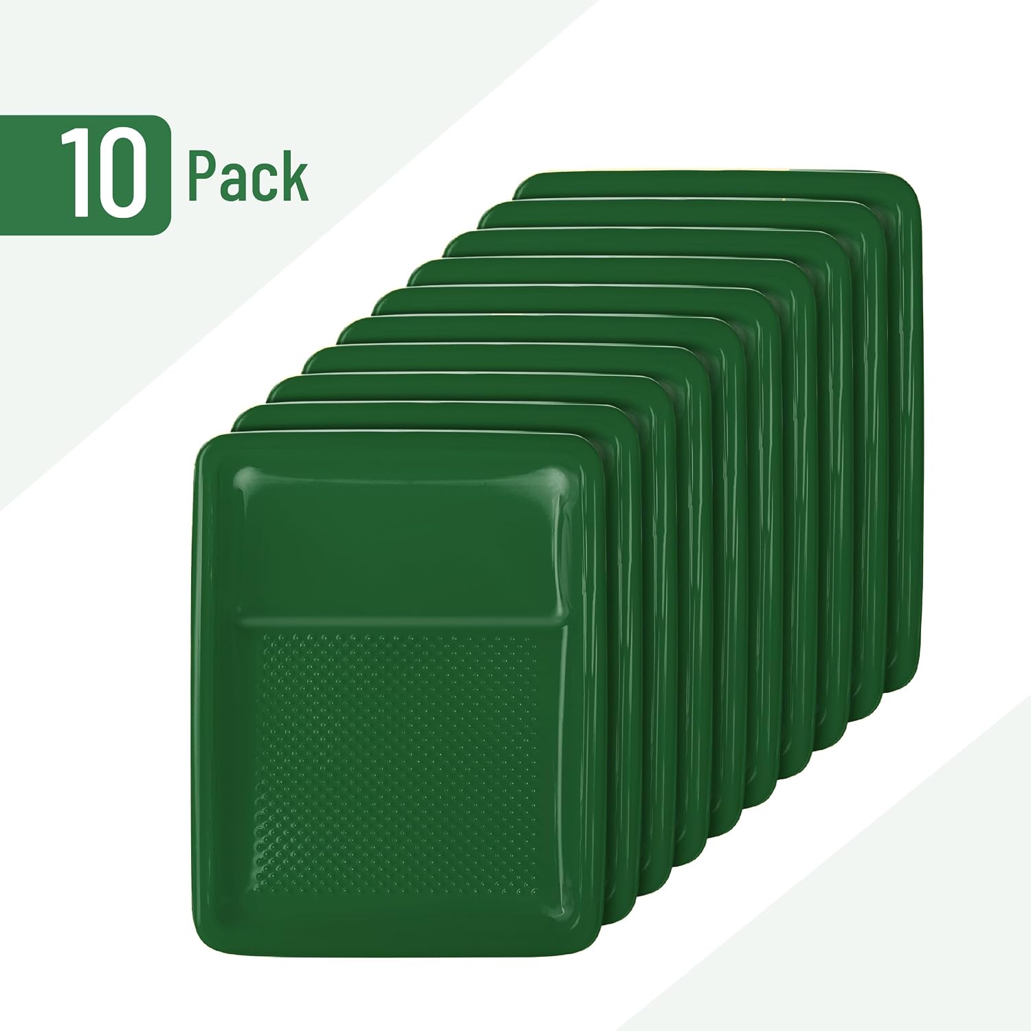 Bates- Paint Tray Liner, 9 Inch, 10 pcs, Green Paint Pans Trays, Plastic Paint Tray, Roller Tray Liners