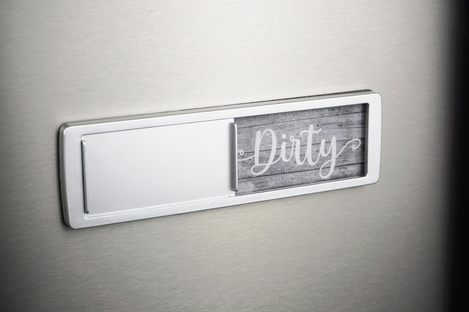 Dishwasher Magnet Clean Dirty Sign - Magnetic Signs That Say Clean/Dirty - Optional Sticker Adhesive for Non-Metal Stainless Steel Dish Washers - Light Gray Farmhouse