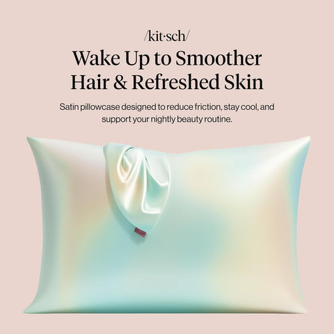 Kitsch Satin Pillowcase with Zipper - Standard Size, Aura