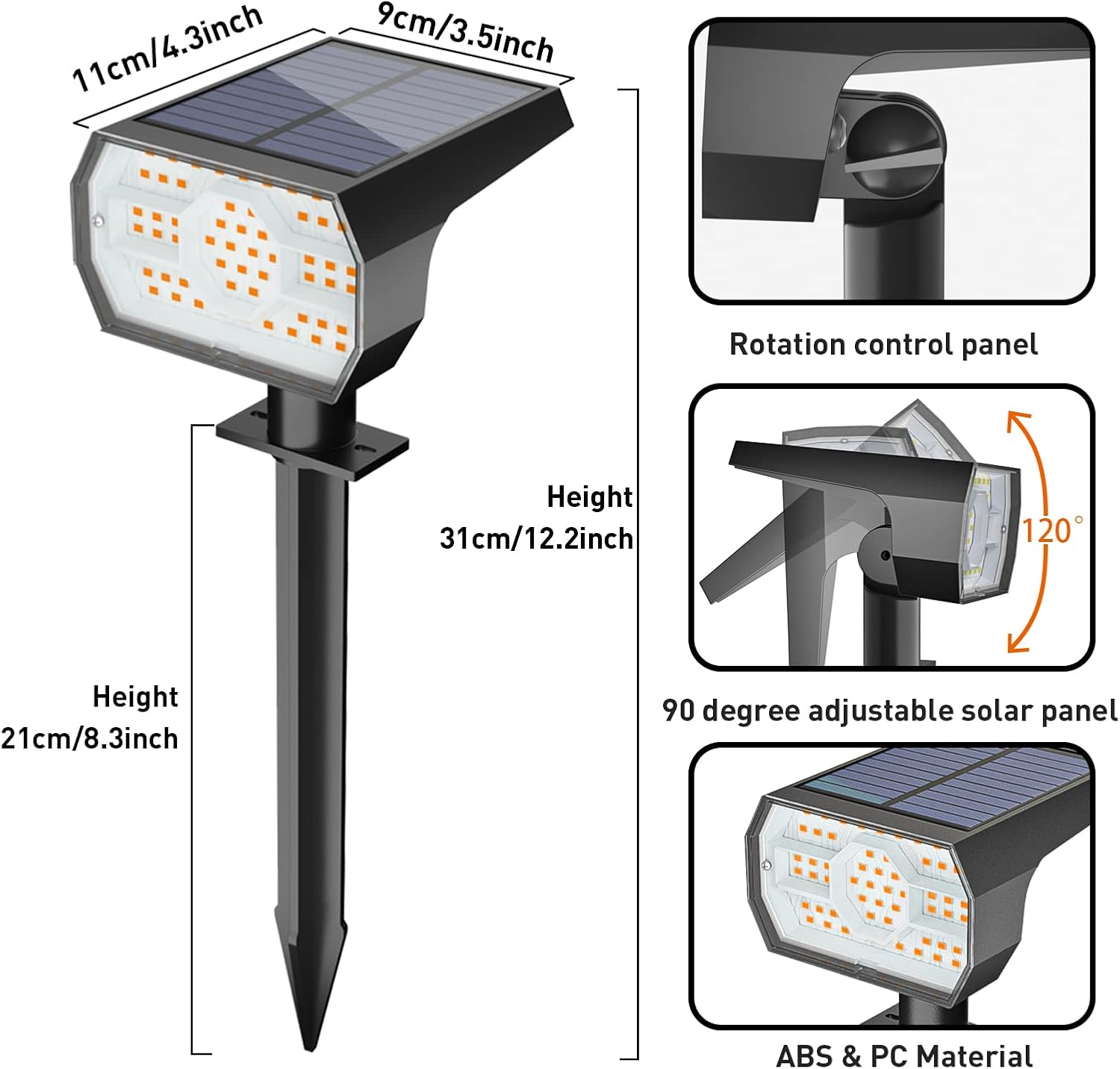 NYMPHY Solar Lights Outdoor Waterproof - 4 Pack (Warm White)