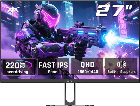 KTC 27 Inch QHD Gaming Monitor 220Hz, 2K Fast IPS with Speakers, H27T22C-3