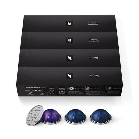 Nespresso Vertuo, Espresso, Bold Variety Pack, 40-Count Espresso Pods | Capsules Medium and Dark Roast Coffee Pack of 1