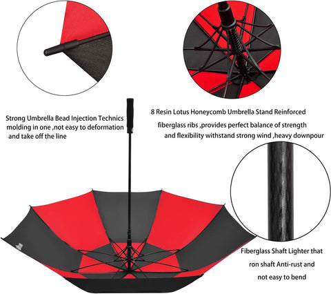 ACEIken Golf Umbrella Windproof Large 62/68/72 Inch Double Canopy for Rain