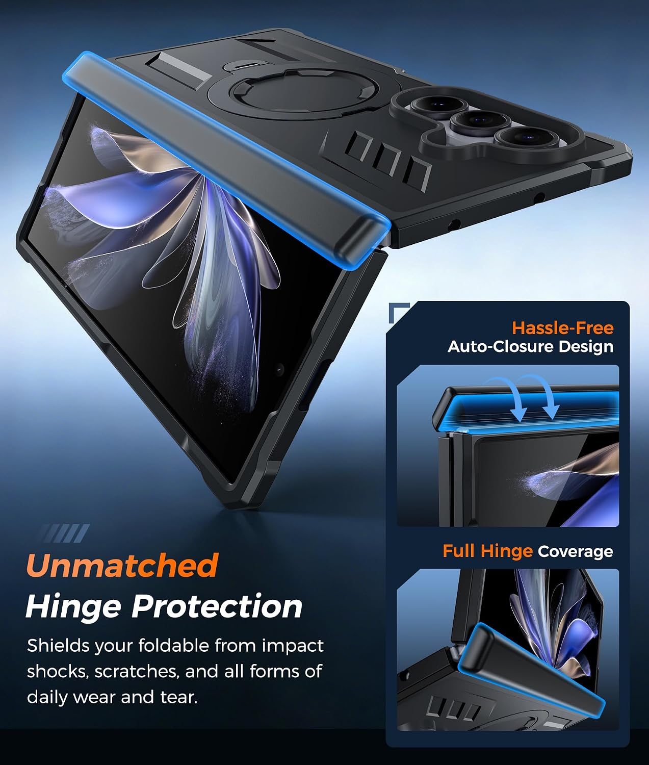 FNTCASE for Samsung Galaxy Z Fold 8 Ultra Case with 360 Magnetic Kickstand