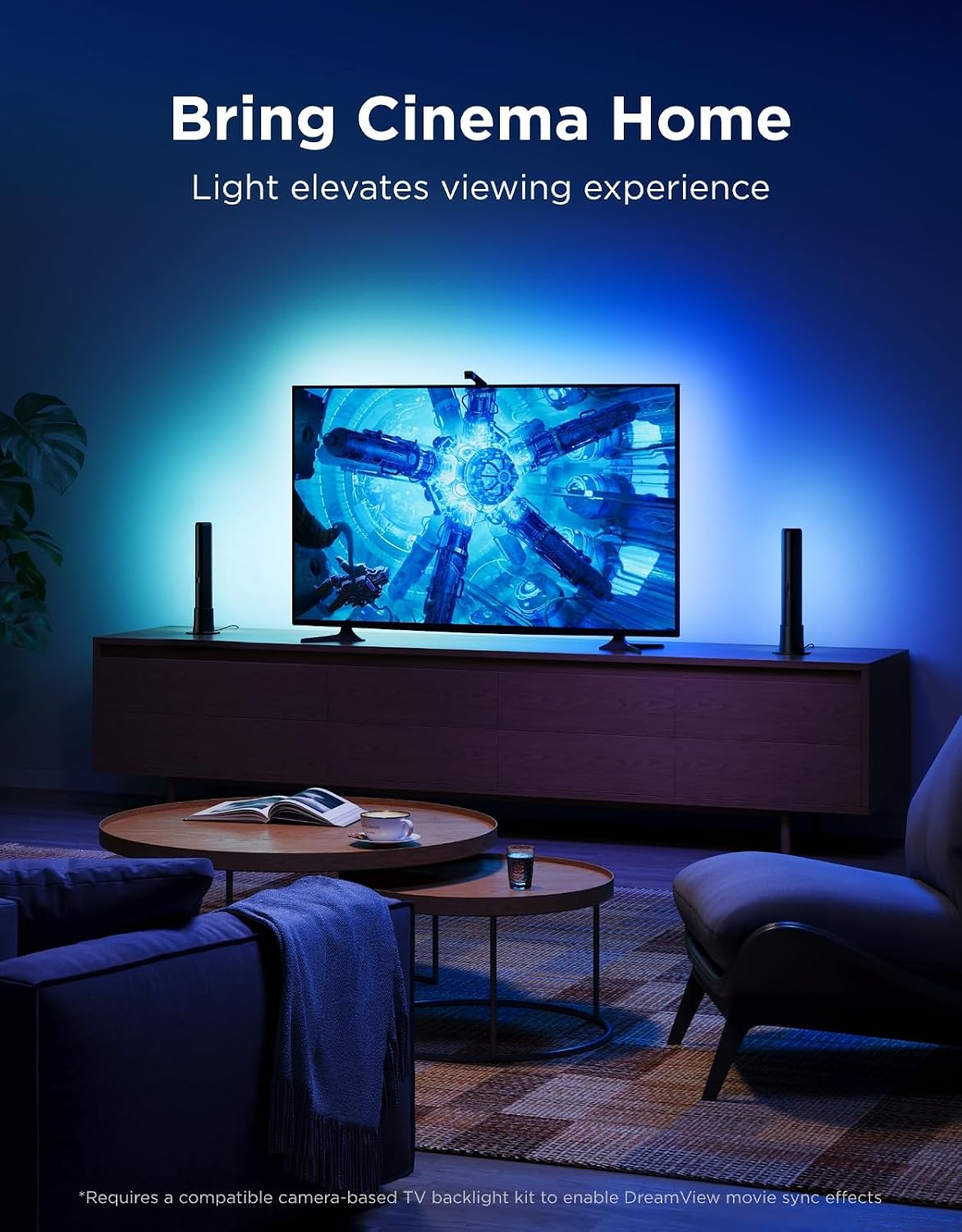 Govee Smart Light Bar, RGBICWW TV Lights for Living Room, Gaming, Black