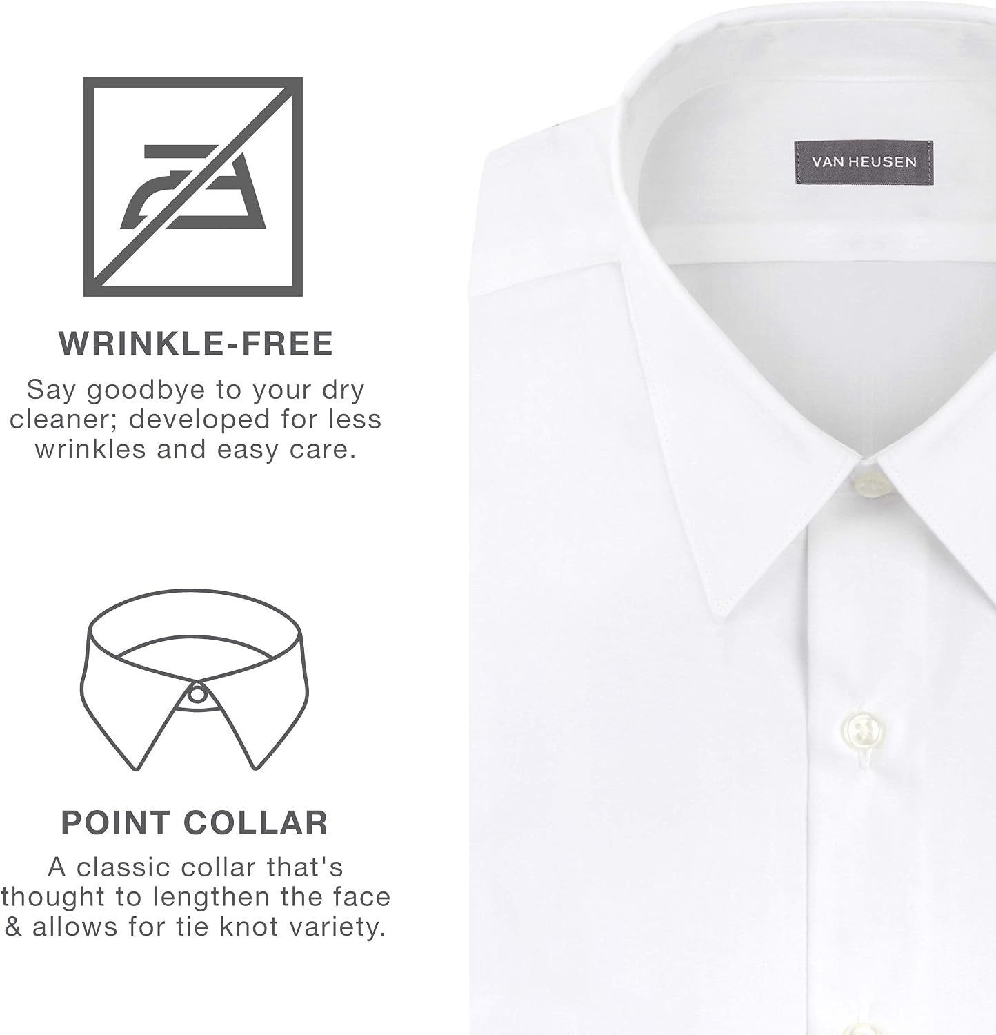 Van Heusen Men's Big Fit Poplin Dress Shirt (Big & Tall)