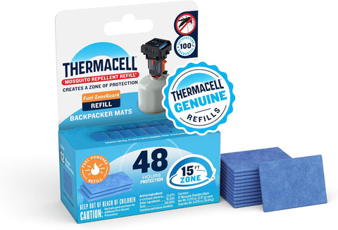 Thermacell Fuel-ZoneGuard Backpacker Mosquito Repellent Mat Refills, 48-Hr