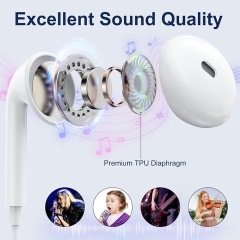 2 Packs-for Wired Headphones Wired Earbuds