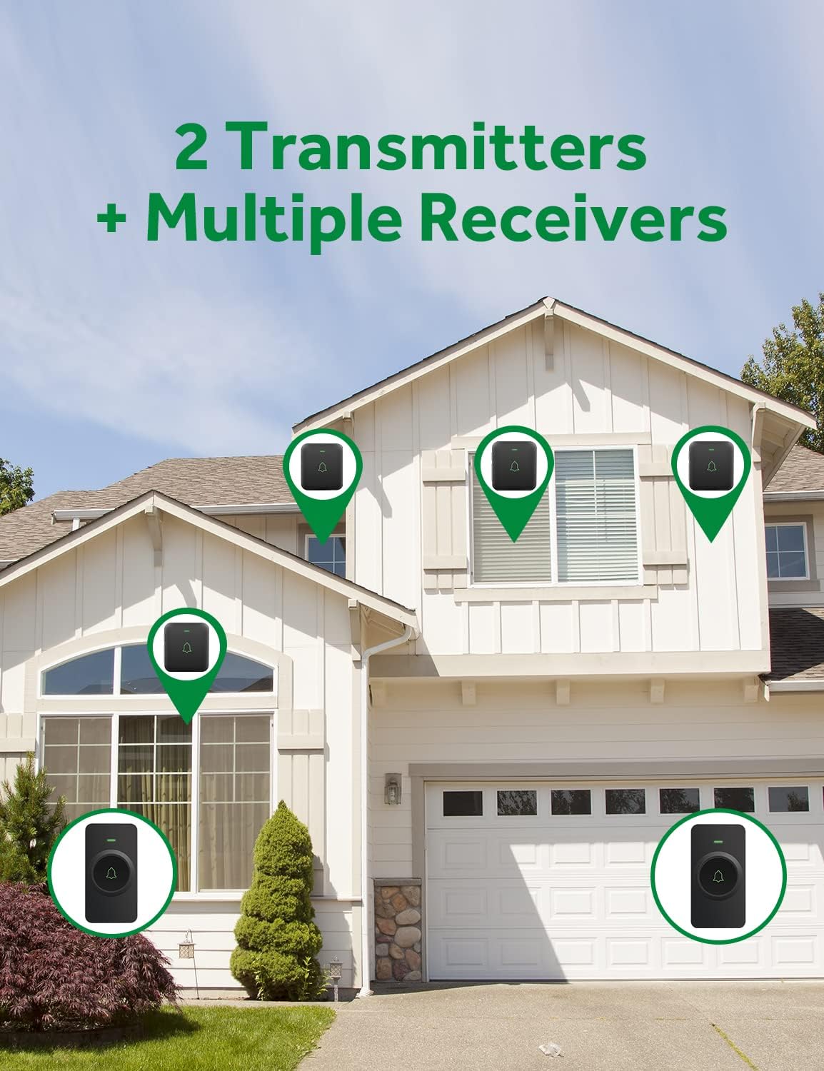 AVANTEK Wireless Doorbell, 1000 ft Range, 1 Button + 1 Receiver, CB-11