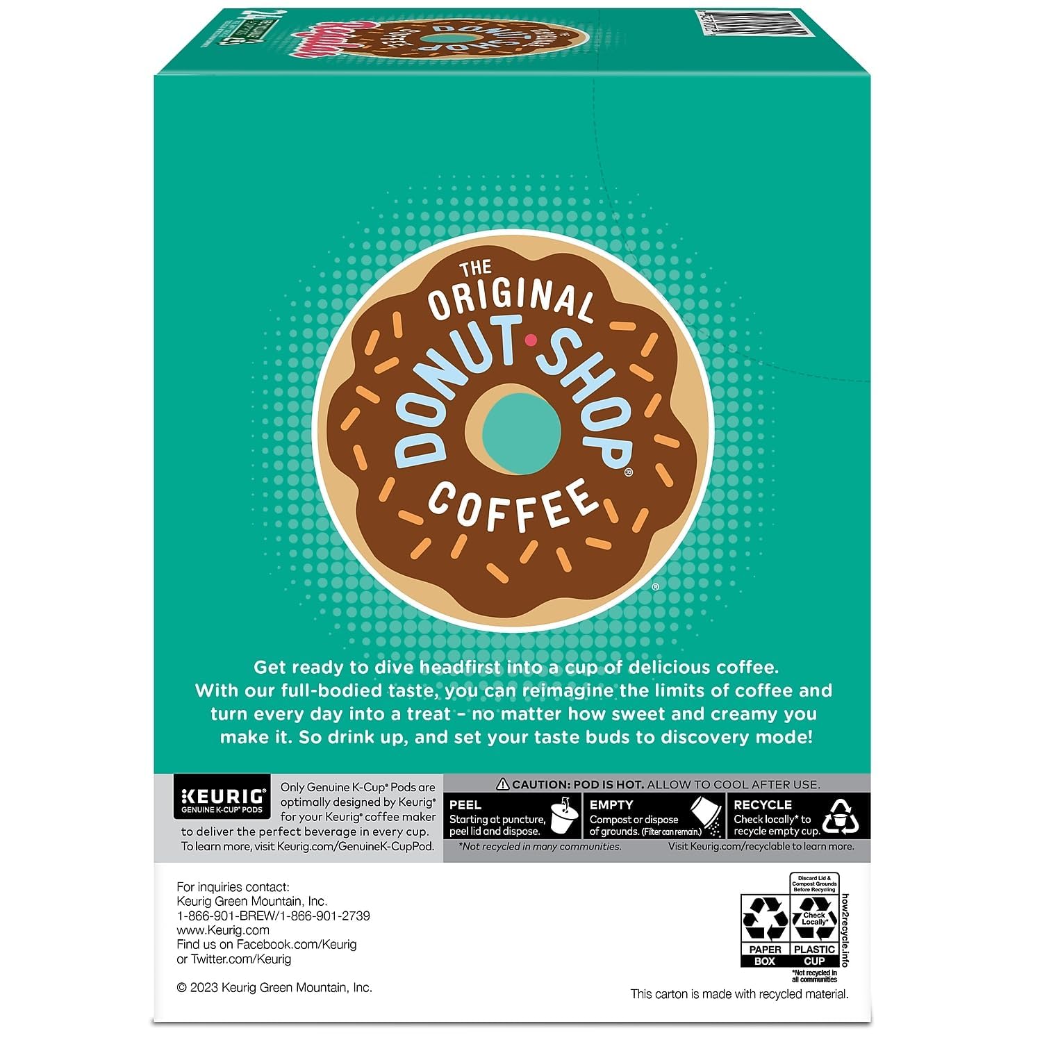 The Original Donut Shop Regular, Single-Serve Keurig K-Cup Pods, Medium Roast Coffee Pods, 96 Count