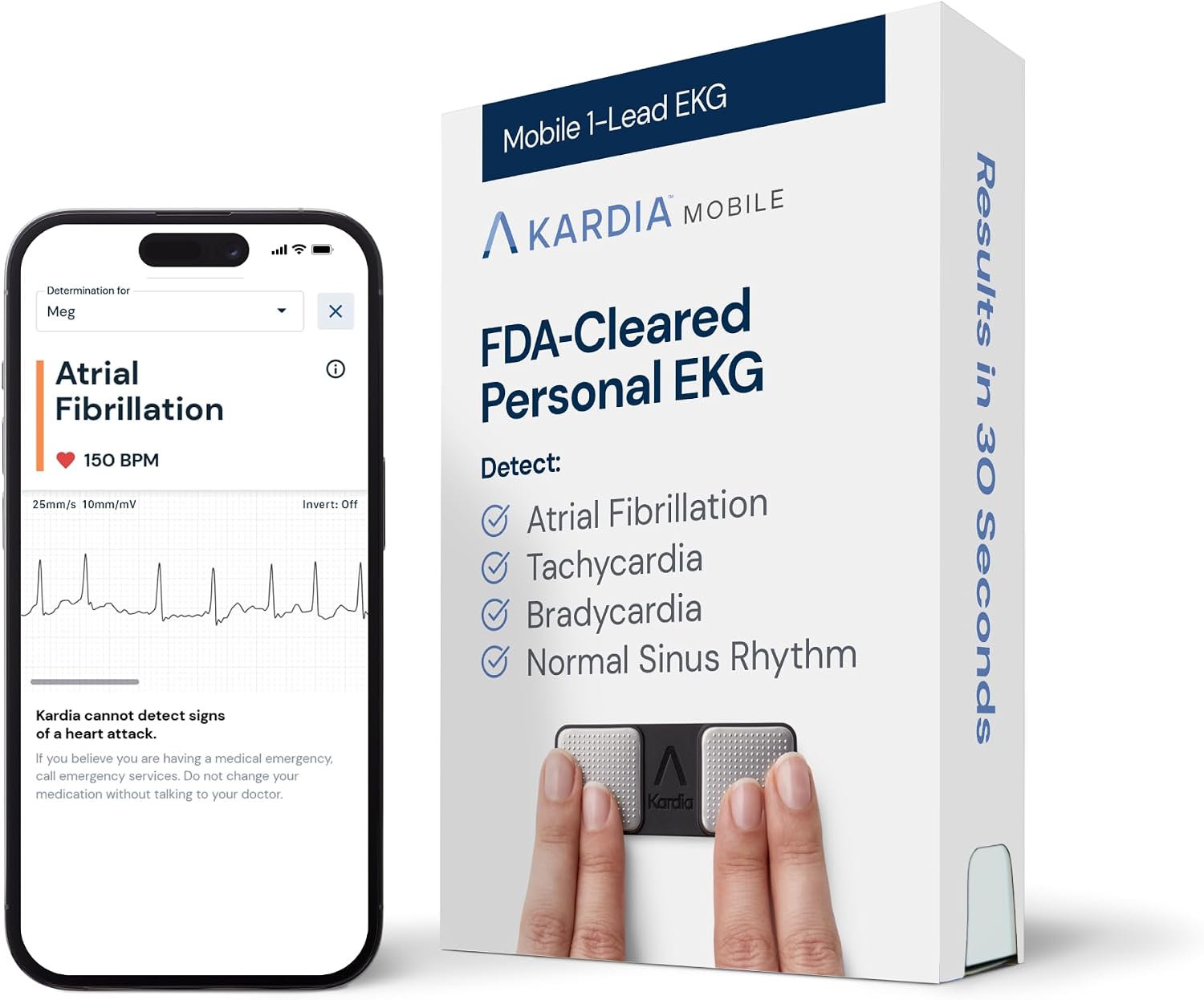 KardiaMobile 1-Lead EKG Monitor, Medical-Grade FDA-Cleared Personal Heart Monitor, Detects Normal, AFib & Arrhythmias, 30 Second Results, Works with Most Smartphones, HSA&FSA Eligible