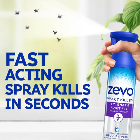 Zevo Flying Insect Bug Aerosol Spray, Kills Flies & Fruit Flies, 2 Bottles