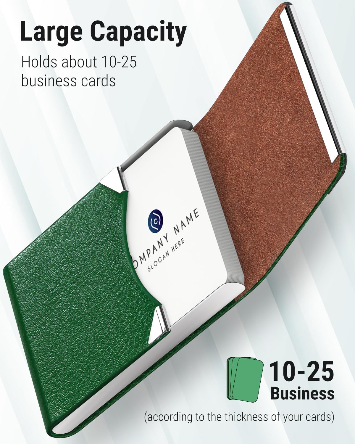 MaxGear Business Card Holder, PU Leather Business Card Case, Dark Green