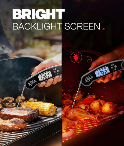 Instant Read Meat Thermometer Digital, Food Thermometer for Cooking, Grey