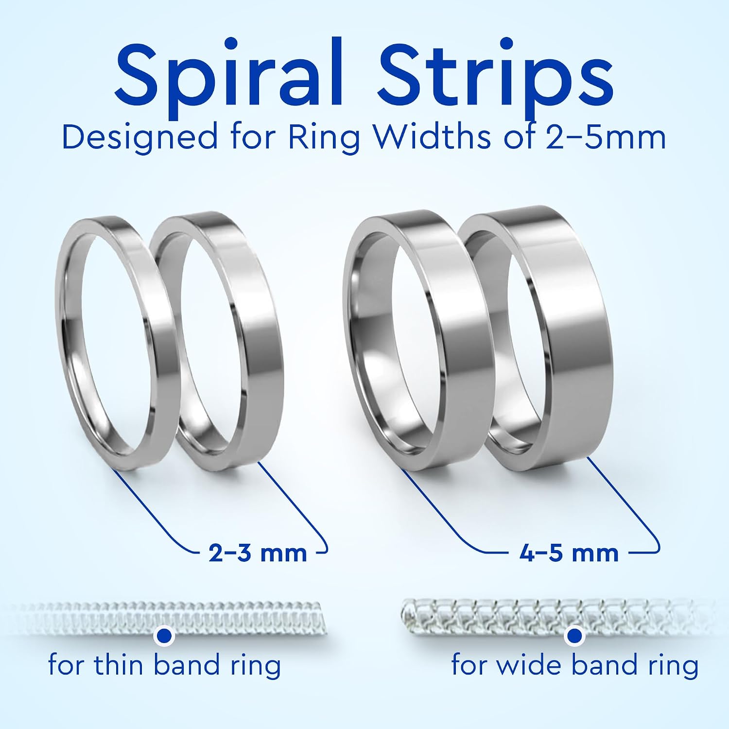 Ring Sizer Adjuster for Loose Rings - 12 Pack, Guards, Spacers & Tighteners, Fits Bands Up to 6mm, Reduces Size by 0.5-1.5, Invisible Design for Women & Men by 5 STARS UNITED