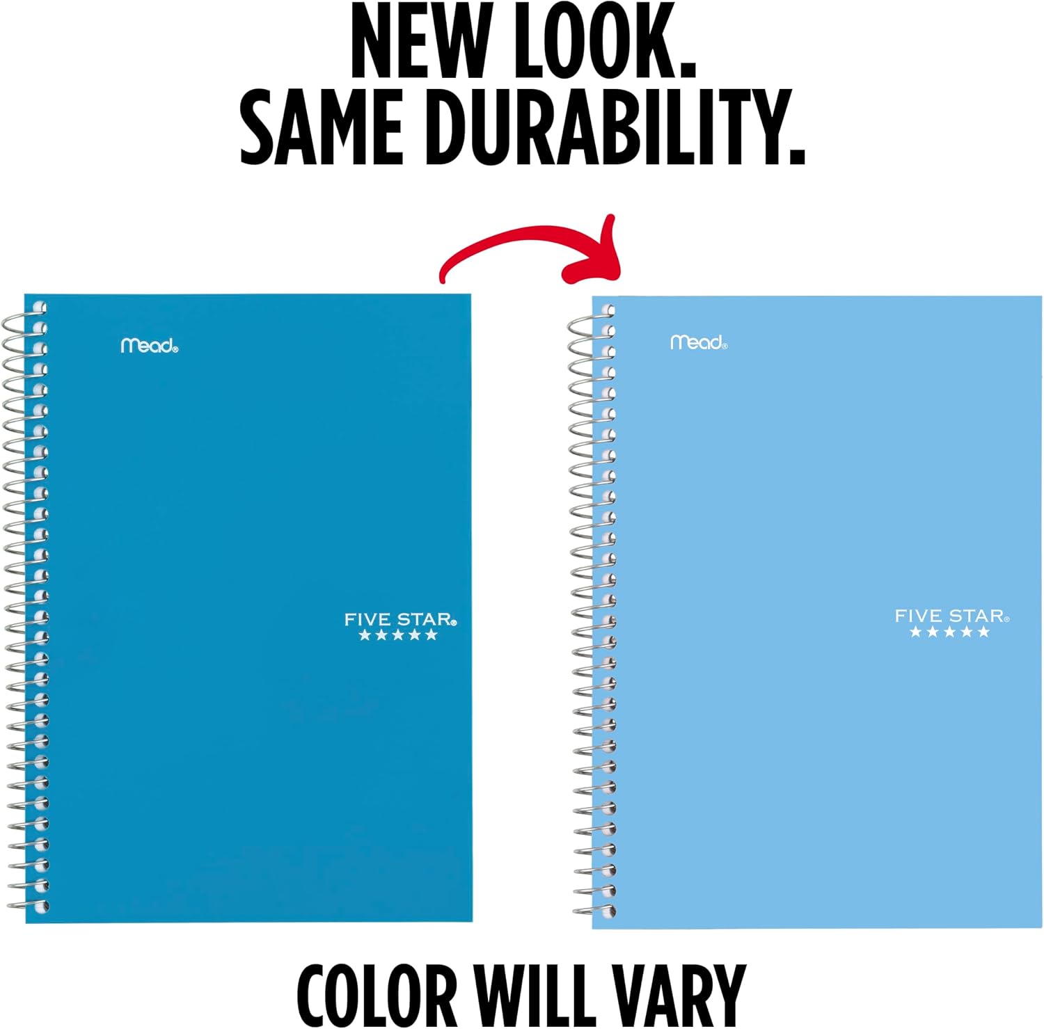 Five Star Spiral Notebook, 2 Subject, College Ruled Paper, 6" x 9.5", 80 Sheets, Blue (840029CG1)