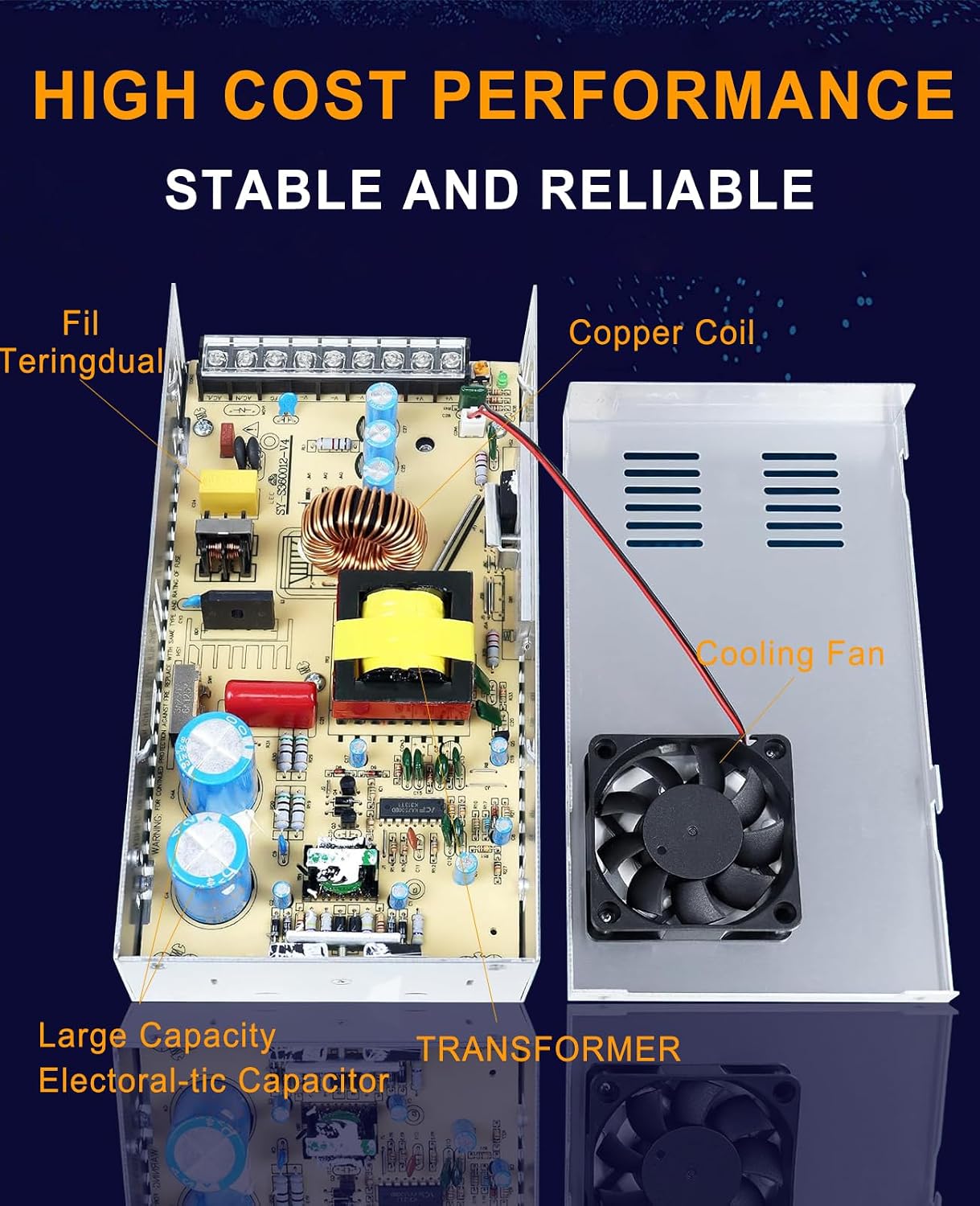 EAGWELL 110V to 24V Converter 24V Power Supply 360W 15A