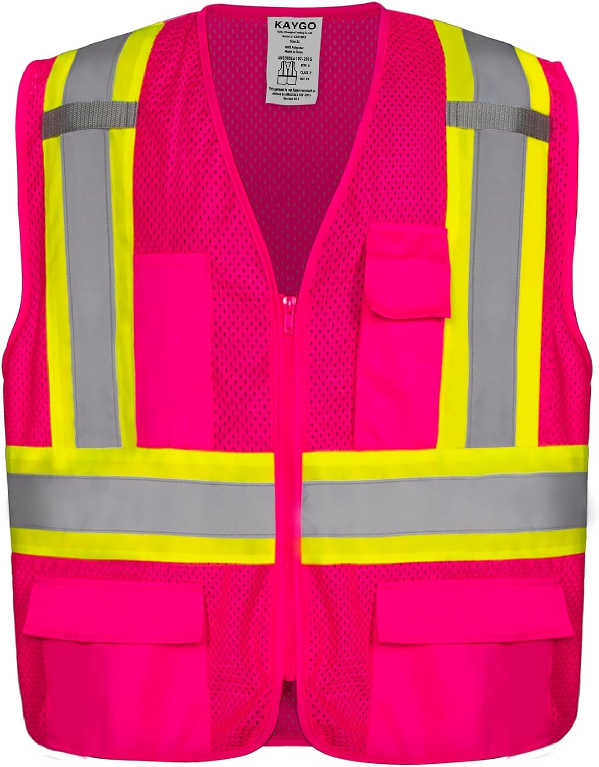 KAYGO Reflective High Vis Safety Vest with Pockets for Men and Women KG0100