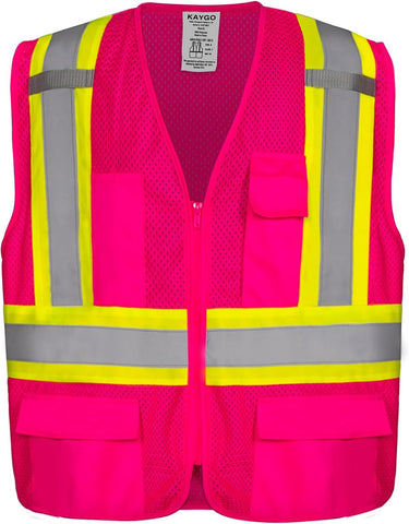 KAYGO Reflective High Vis Safety Vest with Pockets for Men and Women KG0100