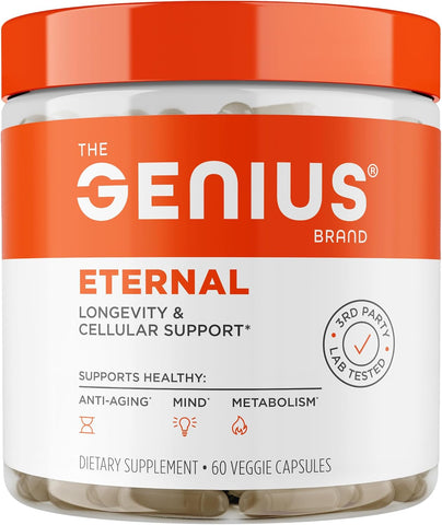 The Genius Brand Genius Eternal, Cellular Repair Supplement, 60 Capsules