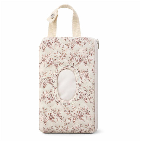 Quilted Diaper Wipe Pouch Hanging Floral Wet Wipes Bag