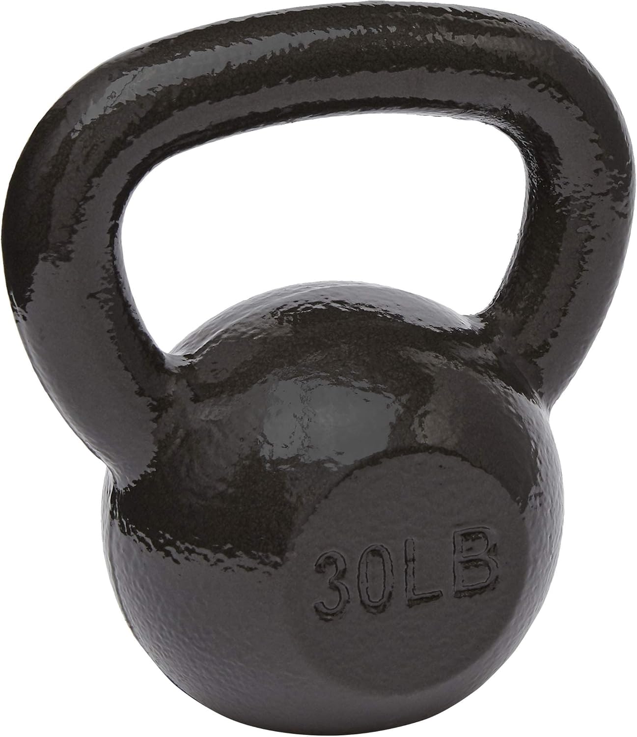 Amazon Basics Cast Iron Kettlebell for Strength Training, Textured Wide Handle, Black