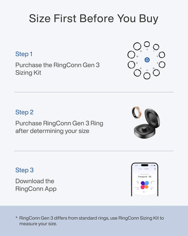 RingConn Gen 3 Smart Ring - Vascular Trends(Size 10, Royal Gold)