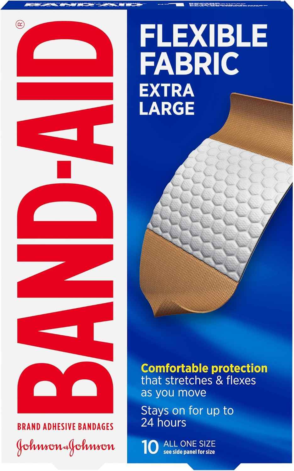 BAND-AID Brand Flexible Fabric Adhesive Bandages, Extra Large, 2 x 10 Count
