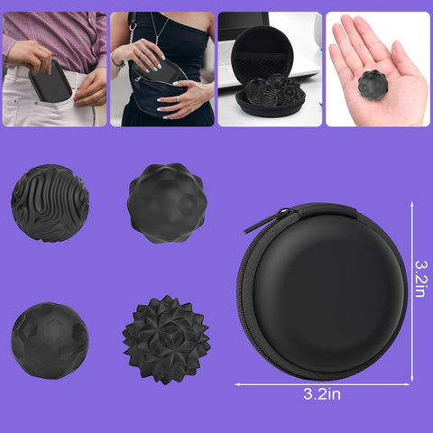 BUSOHA Silicone Magnetic Fidget Balls - 4 Pack Fidget Toys for Adult