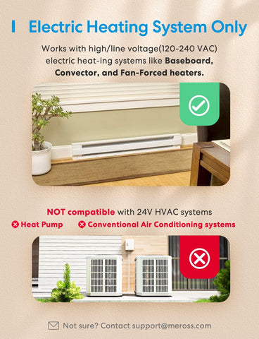 meross Matter Smart Thermostat for Electric Baseboard Heaters