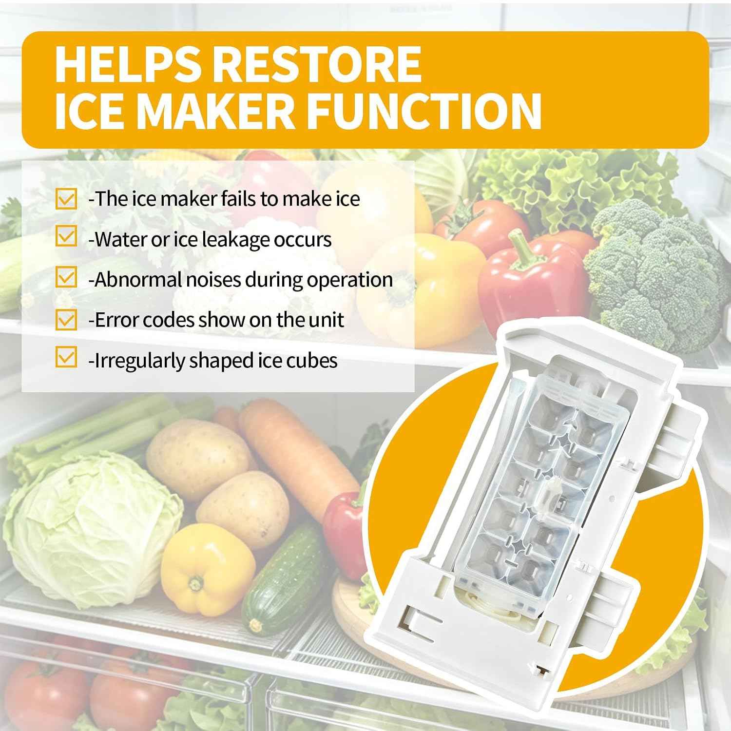 W10873791 Ice Maker Compatible with Whirlpool, Kenmore & KitchenAid NOT Universal Ice Maker Replaces W10760070, W10798411, W10847507, W10873791VP, W11130444