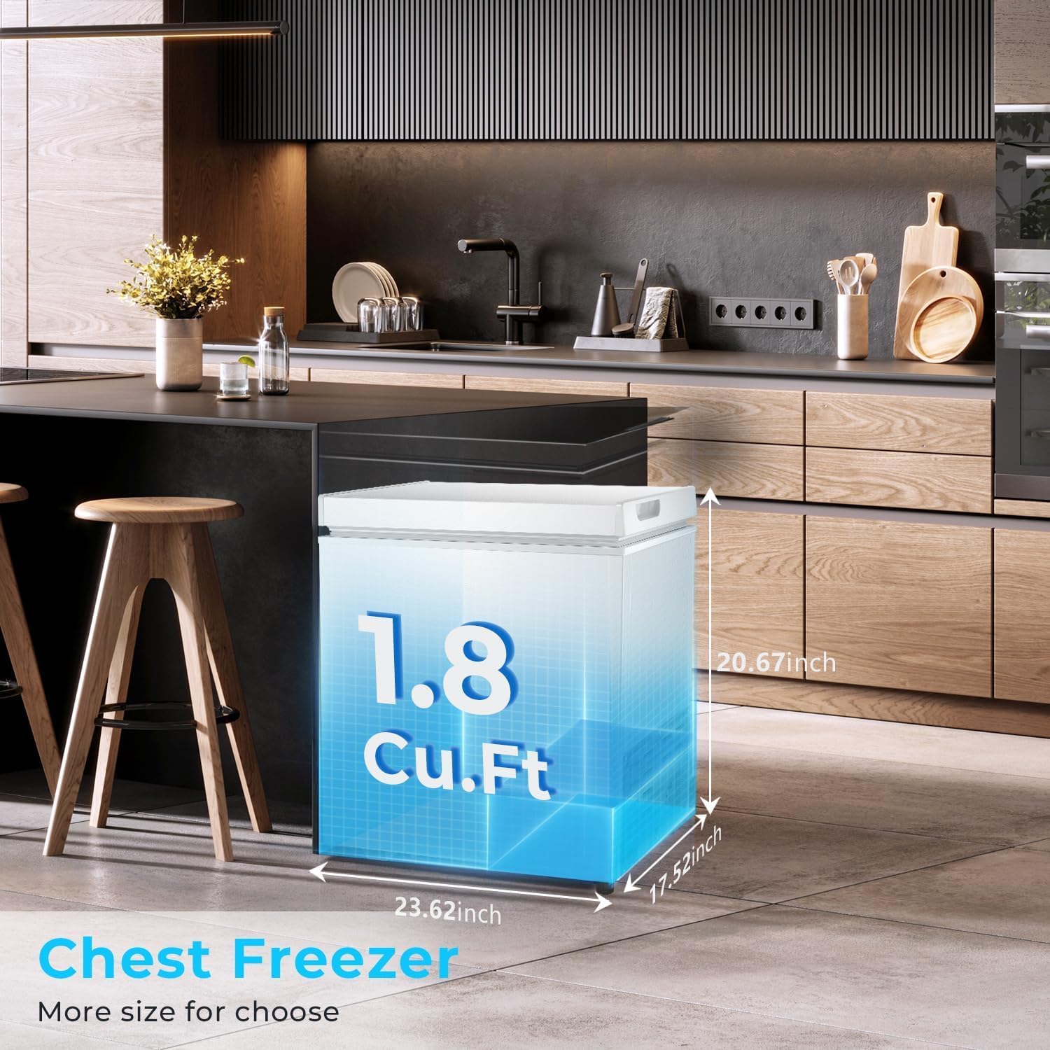 Electactic Compact Chest Freezer 2.0 Cubic Feet, White