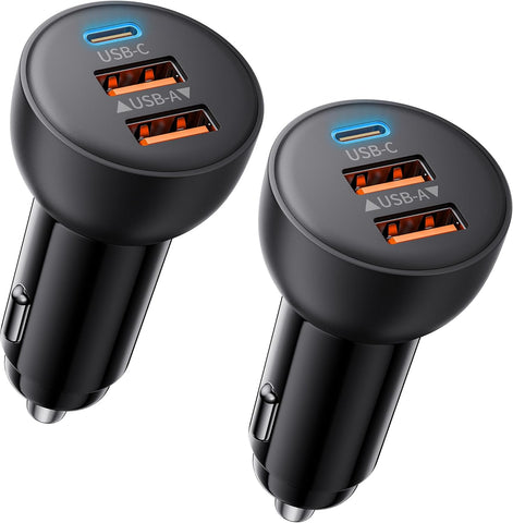 USB C Car Charger, 2 Pack 70W Fast Charging Cigarette Lighter USB Charger