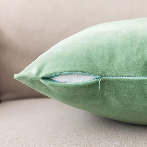 NiNi ALL SageGreen Velvet Throw Pillow Covers 26x26 Pack of 2 Decorative