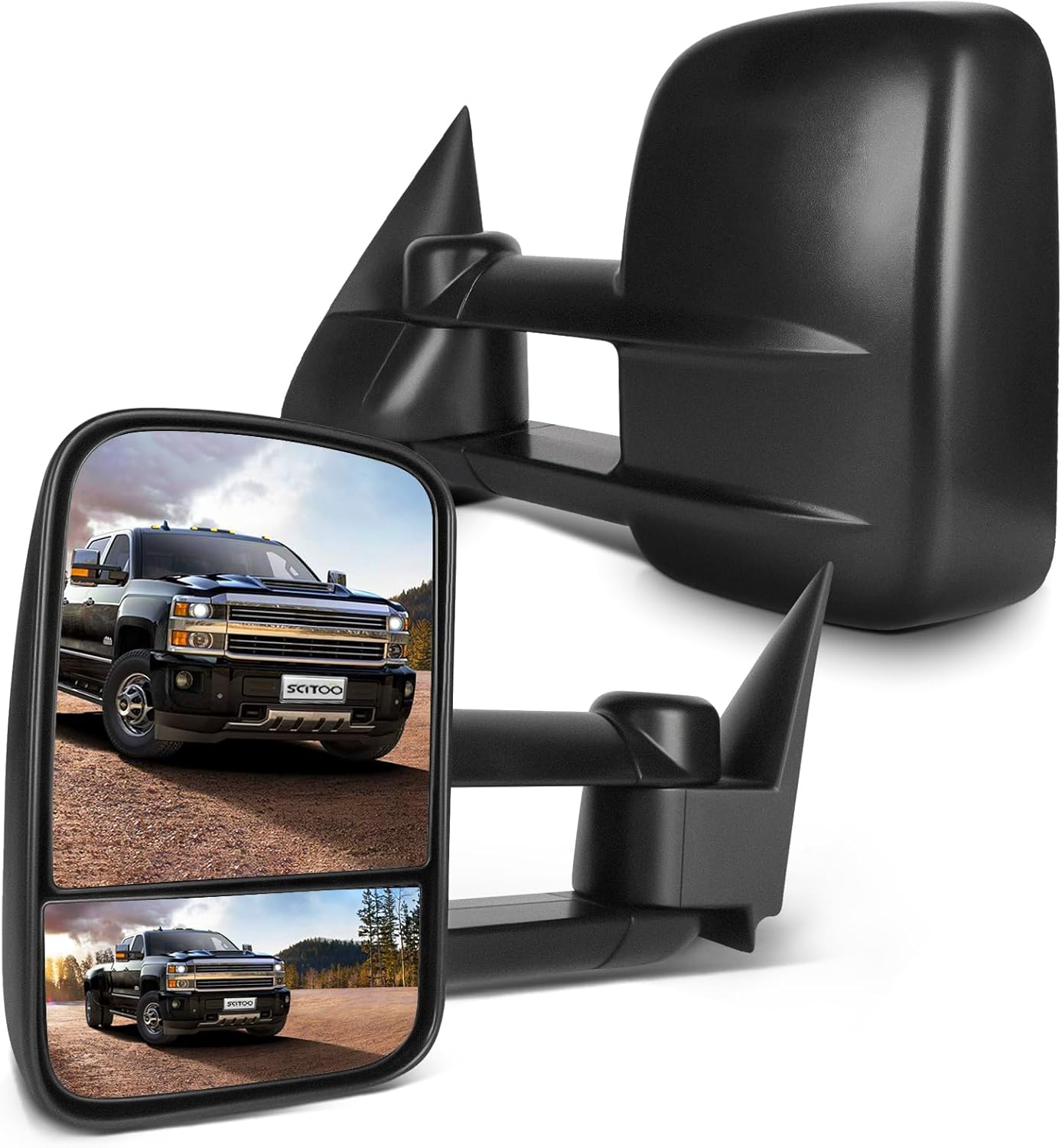 SCITOO Tow Mirrors Compatible with 1999-2007 For Chevy GMC Silverado Sierra