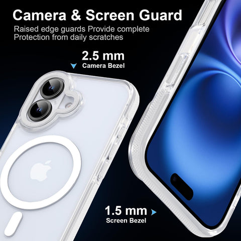 Strong Magnetic for iPhone 16 Case ，Anti-Yellowing，Clear White