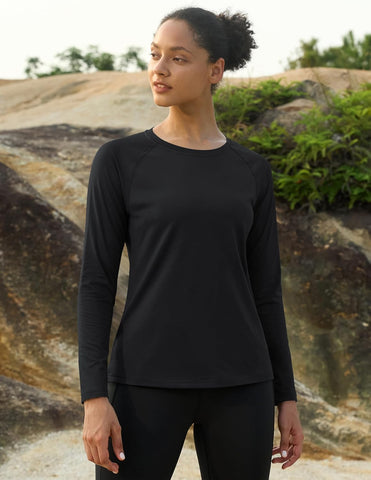 MAGCOMSEN Thermal Shirts for Women Long Sleeve Fleece Tops Warm Undershirts
