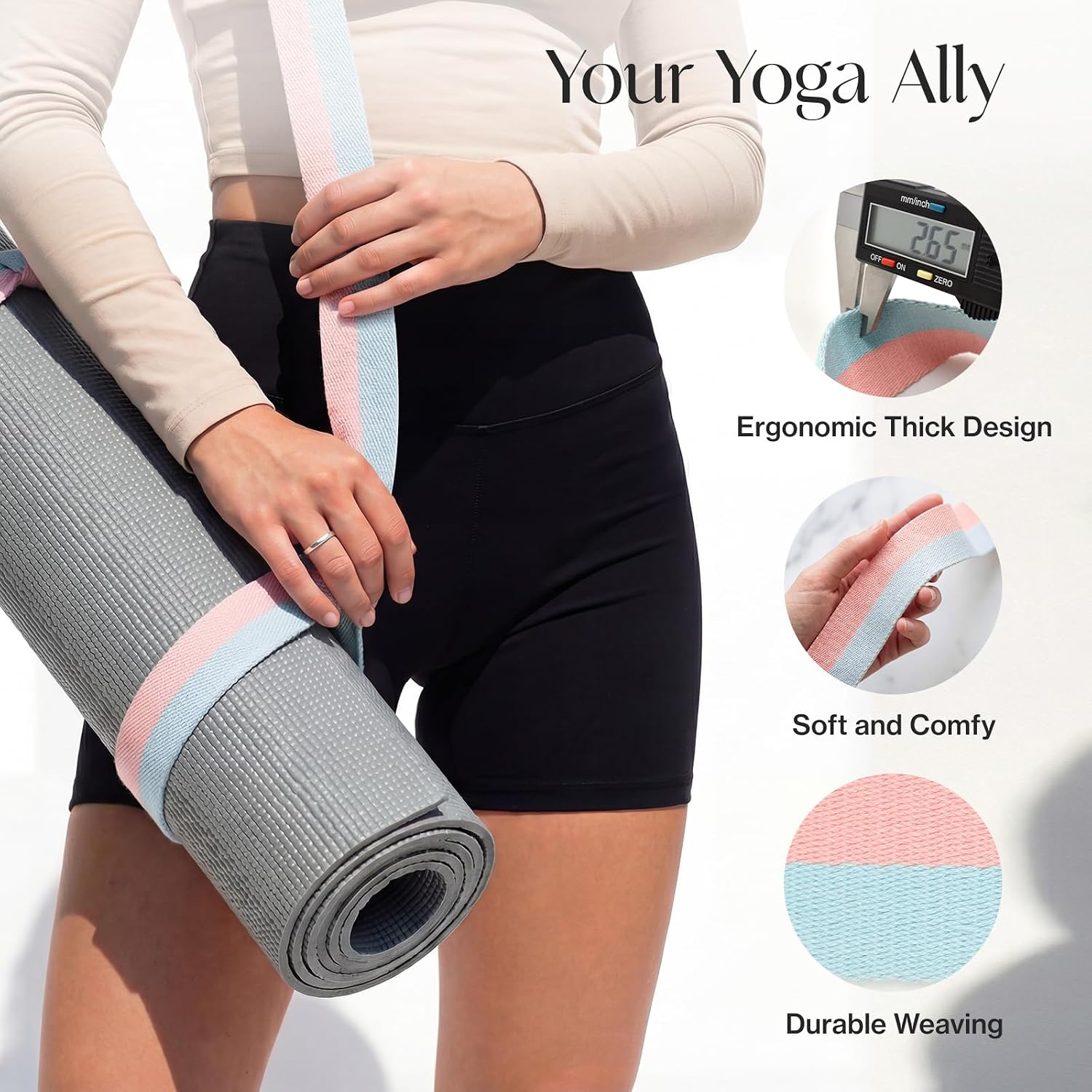 Tumaz Yoga Mat Strap Adjustable Carrier for All Yoga Mats, 2 Sizes