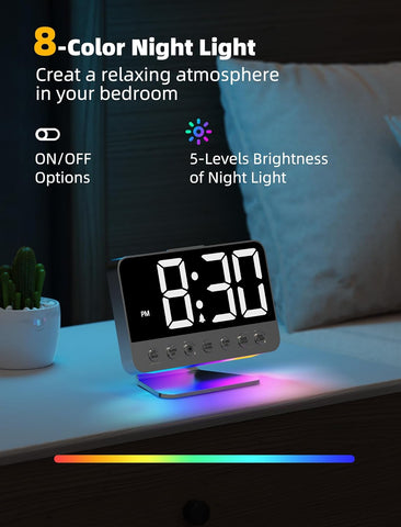 Odokee Digital Alarm Clocks for Bedrooms: Easy to Read Across The Room